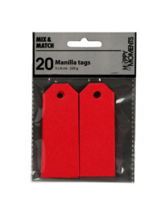 Manilla Labels Rood 20st.