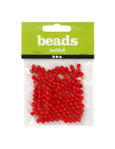 Houten Kralen Rood 150st.
