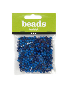Houten Kralen Blauw 150st.