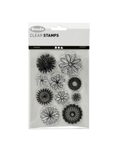 Silicone Stempels Bloemen 1 Vel