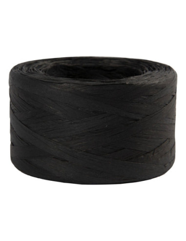 Papier Raffia Garen Zwart 100m