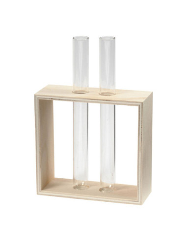 Houten Rek met Reageerbuizen 3dlg.