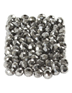 Facet Kralen Metallic Grijs...