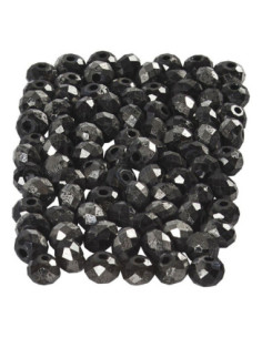 Facet Kralen Metallic Zwart...