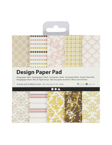 Design Papierblok Groen/Roze 50 Vellen