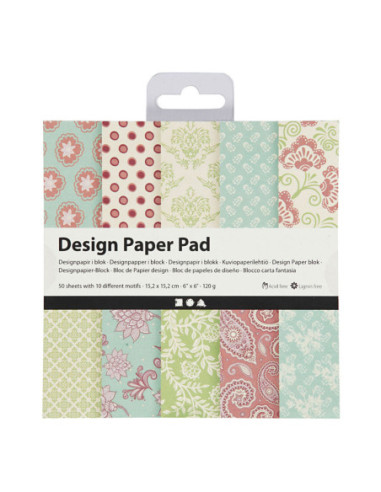 Design Papierblok Mint Groen/Paars 50...