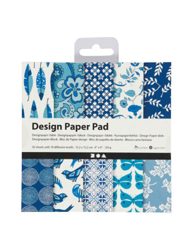 Design Papierblok Blauw 50 Vellen