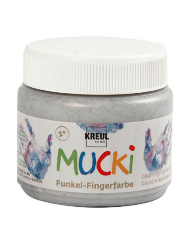 Mucki Vingerverf - Zilver Metallic 150ml