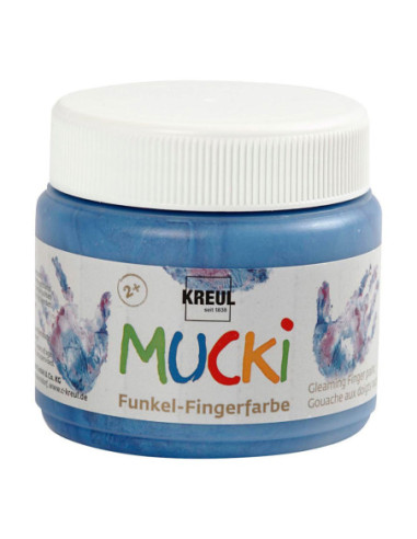 Mucki Vingerverf - Blauw Metallic 150ml