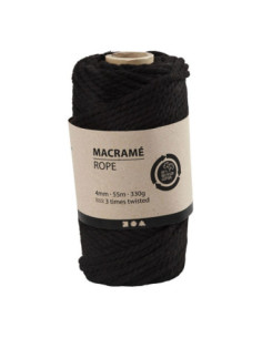 Macrame Koord Zwart 55m
