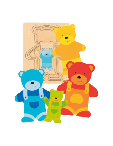 Goki Houten Lagenpuzzel Beer 5st.