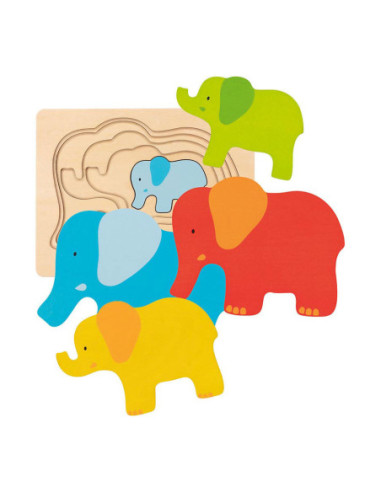 Goki Houten Lagenpuzzel Olifant 5st.
