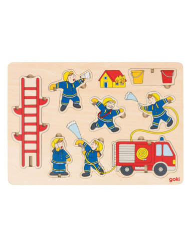 Goki Houten Stapelpuzzel Brandweer 8st.