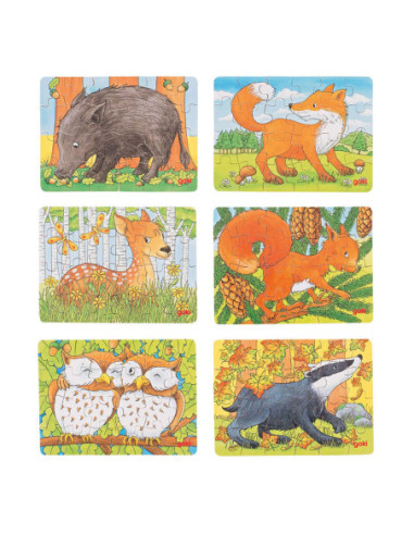 Goki Houten Mini Puzzel Bosdier 24st.