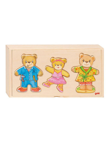 Goki Houten Aankleedpuzzel Beren in...