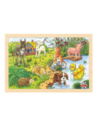 Goki Houten Legpuzzel Babydieren 24st.