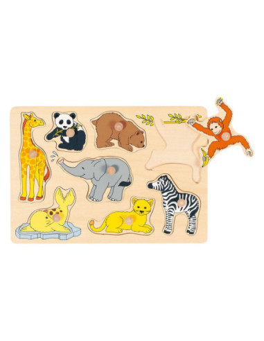 Goki Houten Noppenpuzzel Wilde Jonge...