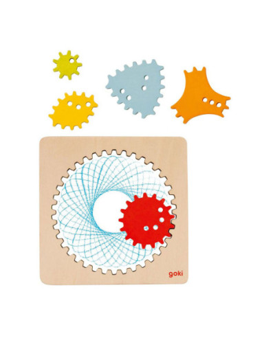 Goki Houten Spirograaf Tekenset 6dlg.