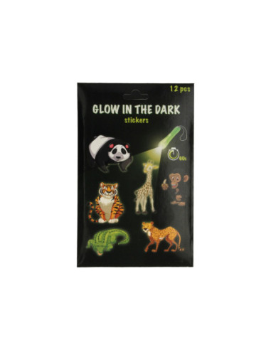 Glow in the Dark Stickers Dieren 12st