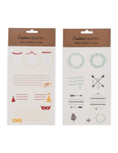 Stoffen Stickers 9st.