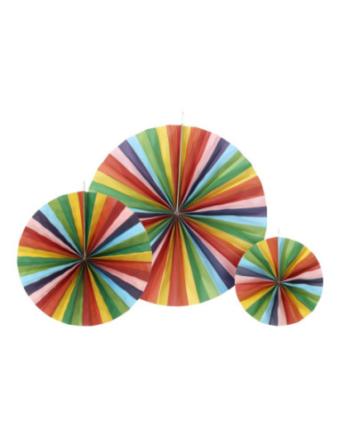 Waaier Papier Multi Kleuren Set van 3
