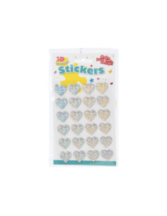 3D Stickers Hartjes 24st.