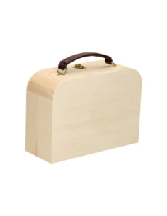 Houten Koffertje met Leren...