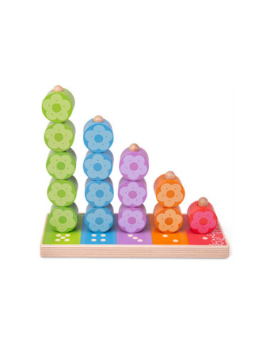 Bigjigs Houten Stapelspel Bloemen 16dlg.