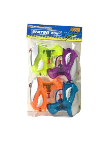 Waterpistooltjes Transparant 4st.