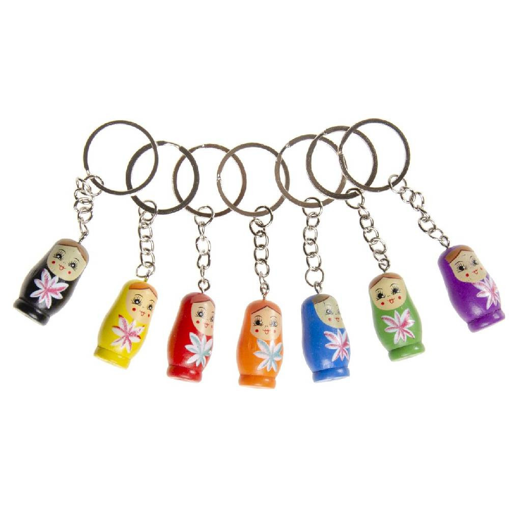 Sleutelhanger Matroesjka Pop Hout 12st.