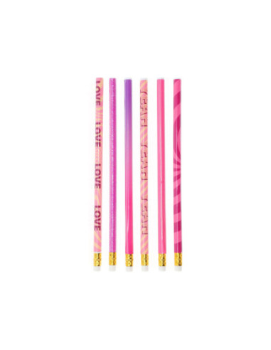 Grijze HB Potloden Roze 6st.