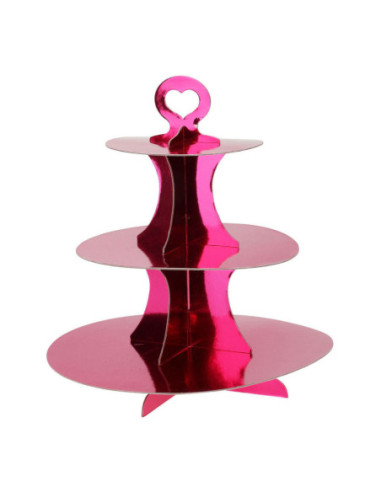 Etagere Karton 3 Laags Roze Etagere Karton 3 Laags Roze