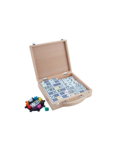 Domino Mexican Train in Houten Koffer