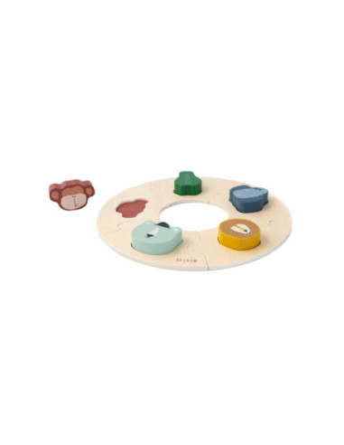 Trixie Houten Ronde Puzzel Dieren 10st.