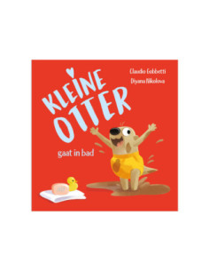 Kleine Otter gaat in bad