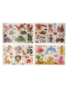 Houten Noppenpuzzel Thema 6st.