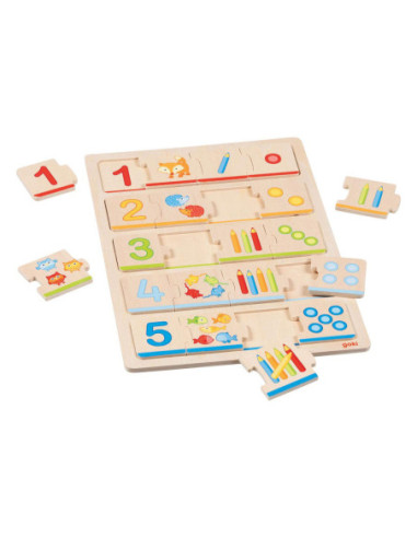 Goki Houten Legpuzzel Leren Tellen 20st.