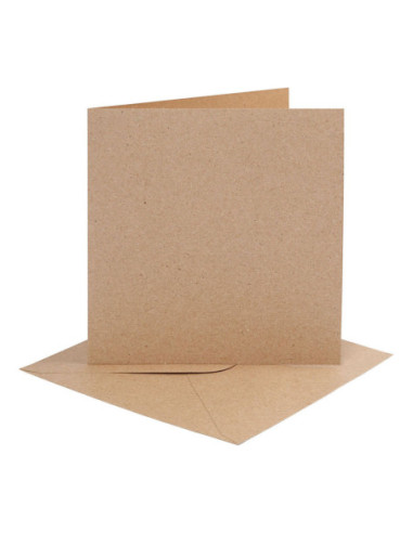 Kaarten en Enveloppen Naturel 4st.