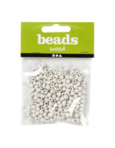 Houten Kralen Wit 150st.