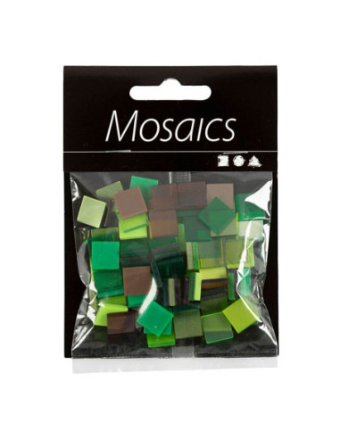 Mini Mozaiek Groen Glitter 10x10mm 25...