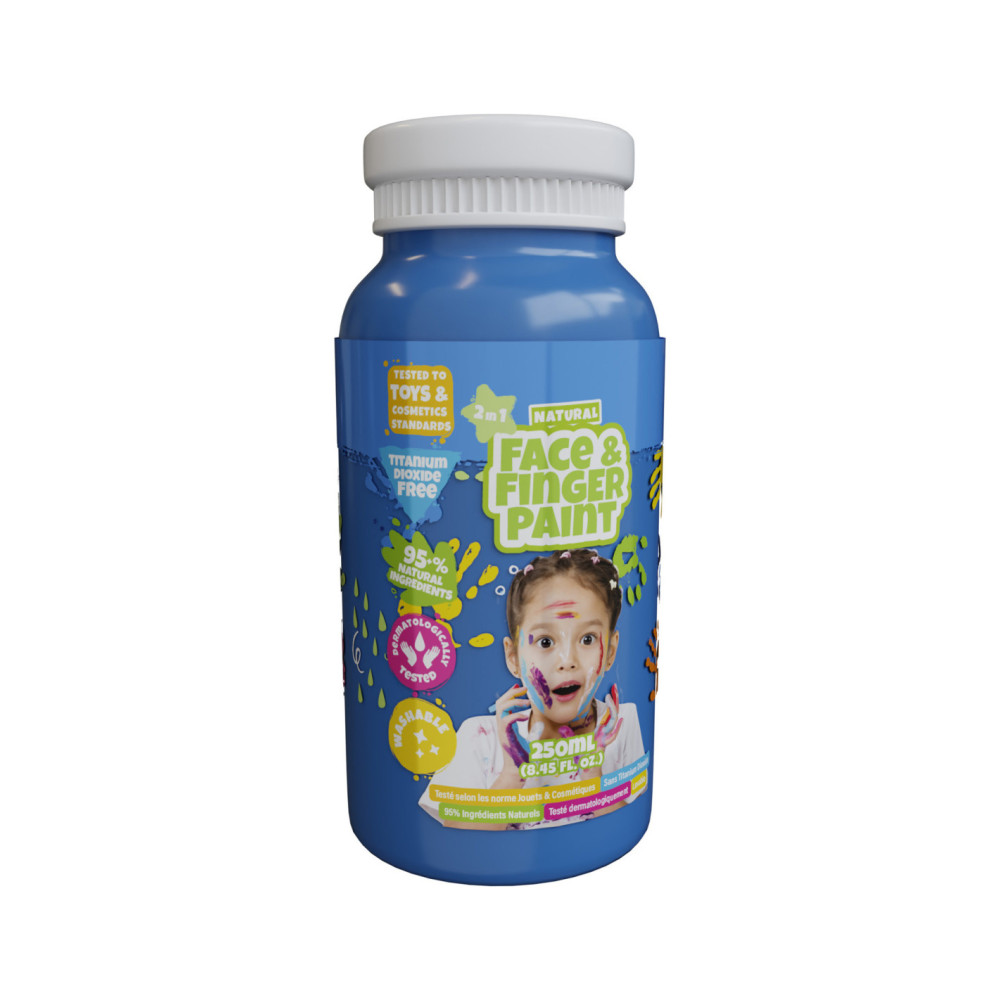 Natural Face & Fingerpaint Fles - Blauw 250ml