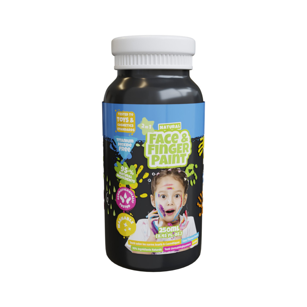 Natural Face & Fingerpaint Fles - Zwart 250ml