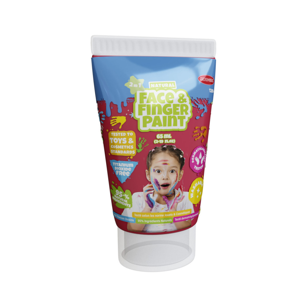 Natural Face & Fingerpaint Tube - Rood 65ml