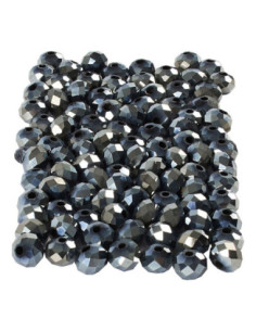 Facet Kralen Metallic Zwart...