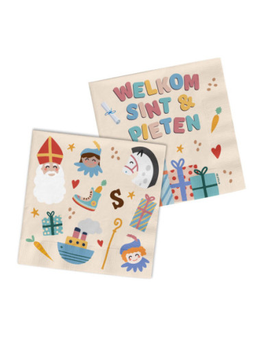 Servetten Welkom Sint & Pieten 20st.