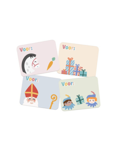Cadeau Naamstickers Sint en Pieten 50st.