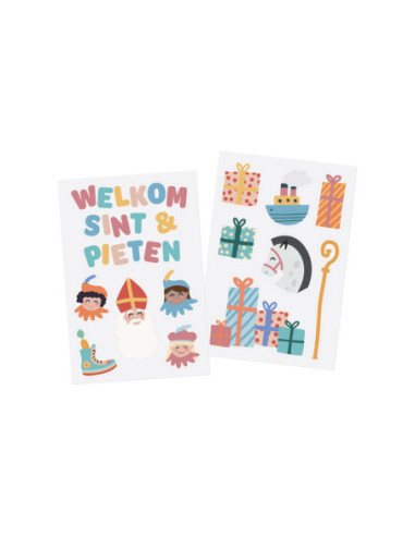 Raamstickers Welkom Sint & Pieten 13st.