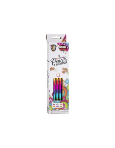 Potloden met Puntenslijper Regenboog