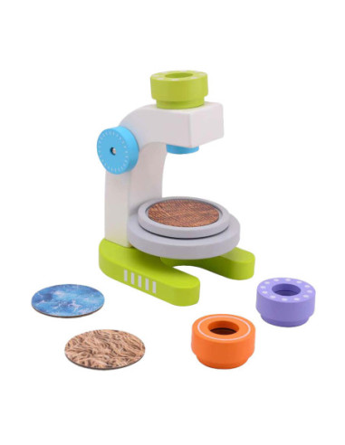 Joueco Houten Microscoop met 3 Lenzen...