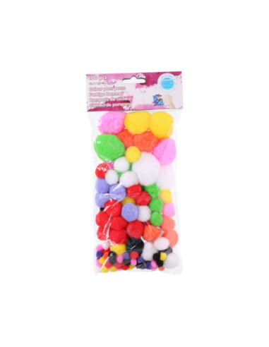 Gekleurde Pompons 100st.